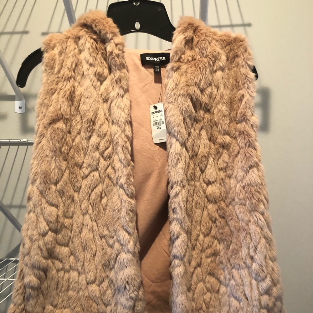 Express faux fur vest